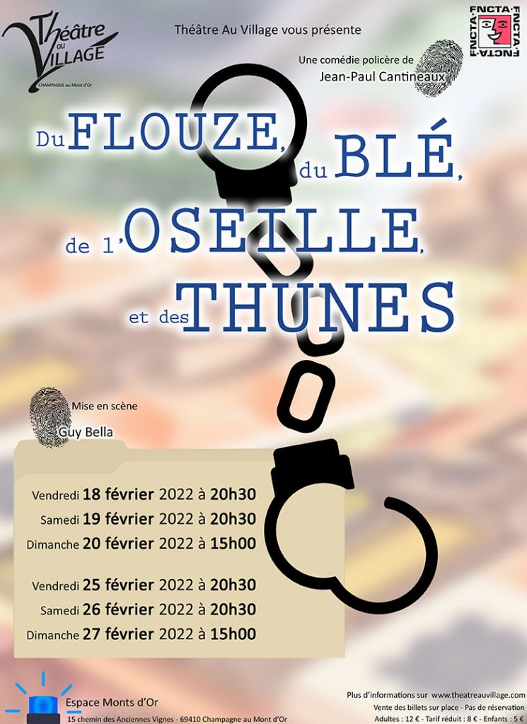 Affiche du Flouze, du Blé, de l'Oseille et des Thunes Théâtre Au Village